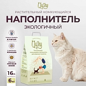 Qushy наполнитель "Ромашка" растительный комкующийся